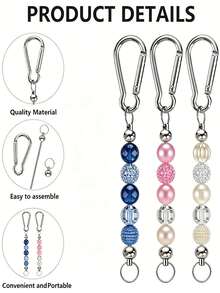 6/12pcs Blank Key Rings, Key Chains DIY Multi-Function Men's Novelty Keychains DIY Beaded Keyring Set, Key Ring Chain, Handmade DIY Beaded Keyring DIY Craft Keyring Rod For Handmade Blank Key Chain DIY Gifts - Keychain Accessory Kit - View 2