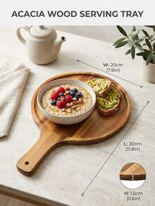 1pc High Quality Rosewood Tray, Multi-Functional Cheese Fruit Cookie Dessert Serving Plate, Suitable For Restaurant Bedroom Cafe Kitchen Accessories, Christmas Valentine's Day Halloween Gift - View 8