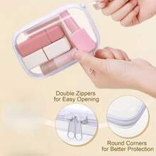 3pcs Transparent Zipper Storage Boxes With Lids, Clear Organizer Boxes, Durable Travel And Electronic Device Storage, Durable Plastic Organizer Boxes, Suitable For Craft Materials, Hair Ties, Hair Accessories, Jewelry Organization And Storage, For Home Decor, Craft Room, Office - White - View 10