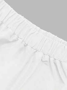 V-Neck Multi-Pocket Short Sleeve Top & Tie Waist Long Pants Scrub Set White - White - View 10