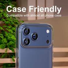 CASECOPS 1PC Camera Lens Screen Protector Compatible With Iphone 17 Pro Max/17 Pro, Blue Color, Not Fragile, Strong Adsorption, Suitable For Phone Cases, Metal Tempered Glass Rear Camera Screen Protector - Blue - View 7