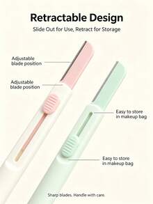 Comes With Eyebrow Scissors With Comb, Retractable Eyebrow Razors And Double‑Ended , Meet Your Different Facial Trimming Needs. - Upgraded Version - View 2