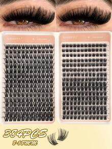 مجموعة تمديد الرموش DIY (384/368 عنقود، التواء D)، رموش صناعية عنقودية للاستخدام المنزلي، رموش صناعية عنقودية فردية - D - مشاهدة 10