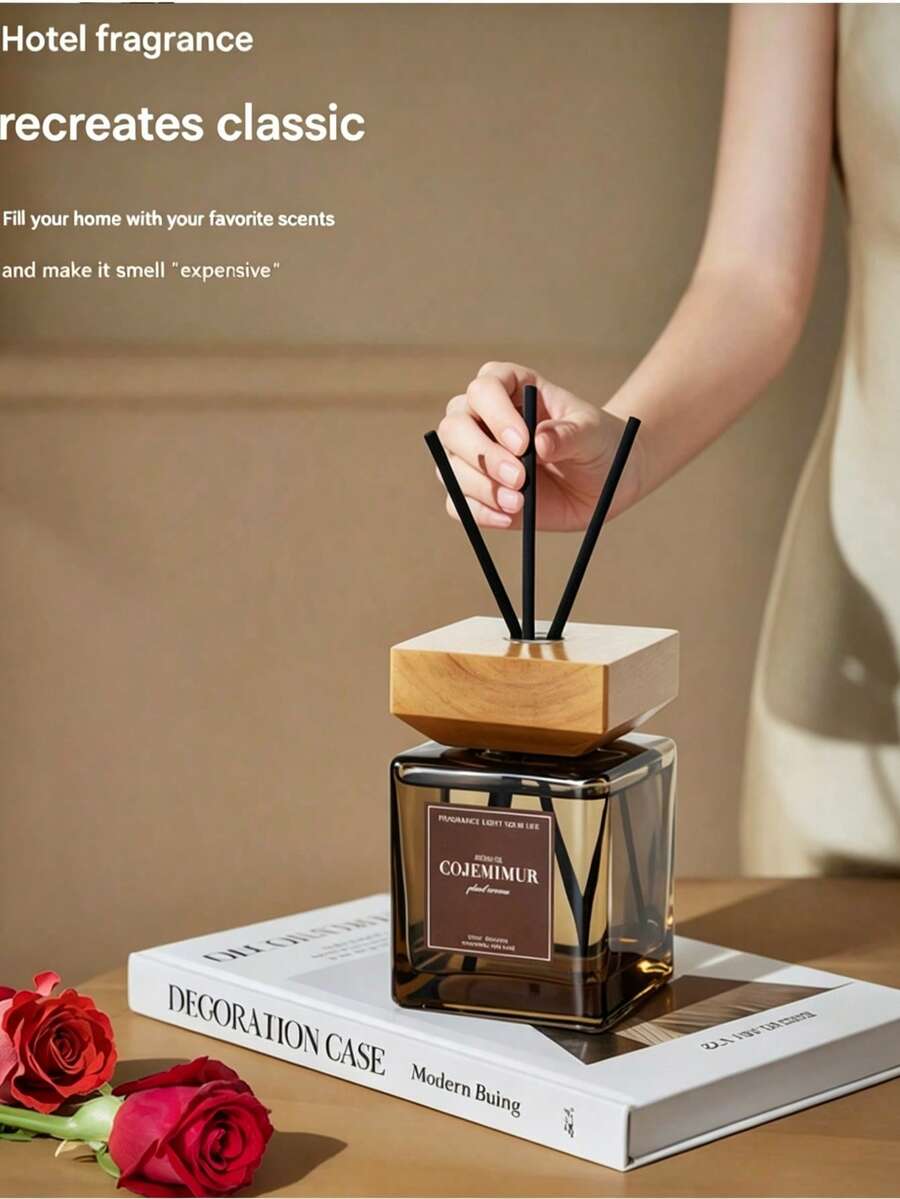 Reed Diffuser With Rattan Sticks, Long-Lasting Home Fragrance, Flameless Aromatherapy Diffuser, Premium Glass Bottle Air Freshener, Suitable For Bedroom, Living Room, Bathroom, Office, Elegant Home Decor - 200ml - View 1
