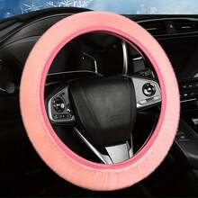 Plush Steering Wheel Cover Without Inner Ring, Car Interior Accessory Set, Breathable Elastic Car Steering Wheel Cover, Luxury Ultra-Fine Fiber Plush Cute Steering Wheel Protector, Suitable For SUV, Truck, Sedan, Car And Pickup, Non-Slip Design, Unisex Car Steering Wheel Accessory, Vehicle Interior Decoration Accessory, Elastic Easy-Grip Non-Slip Protector Steering Wheel Cover - A - View 2