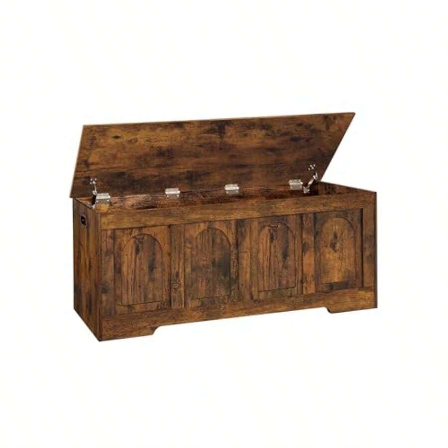 Storage Chest, Wooden Toy Box, 47.2" L - Rustic Brown - View 1