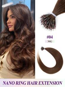Nano Ring Hair Extensions, Natural Black, 12-22 Inches, Silky Straight Remy Human Hair, Micro Nano Ring Bead Hair Extensions For Women - Multicolor - View 37