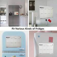 Magnetic Refrigerator Calendar, Adheres To Refrigerator Surface, Convenient For Storage And Retrieval - Weekly Planner Writing Area, Reusable Whiteboard, Suitable For Scheduling, Reminders, Shopping Lists, Functional Design | Magnetic Feature - Multiple Styles - View 3