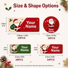 Custom Christmas Name Stickers, Personalized Gift Labels, Festive Santa Christmas Tree Style, Customized Holiday Stickers, Customizable Gift Wrapping Labels, Christmas Party Decor, Stocking Gift Seals, Christmas Decorations, Family And Friends - Multicolor - View 2