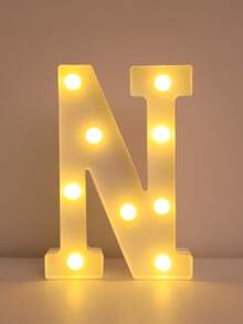 1pc 21cm White Luminous Letter Light, LED Letter Lamp,Light Up Alphabet Letters, Battery Operated DIY Spelling Letter Lights For Celebration, Indoor Room Decoration, Wedding Proposal Decoration, Birthday Party Decoration Letter Light Board - White - View 39