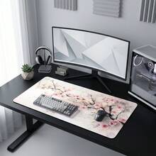 Cherry Blossom Mouse Pad, Gaming Office Home Artistic Design, Gift For Friends And Family, Rubber Base, PC Laptop Back To School Desktop Accessory, Office Supplies, Mouse Pad Set, Keyboard Pad, Study Mat - Multi-color - View 3