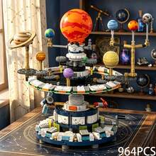 Rotatable Solar System Astronomical Model Building Blocks, 9 Planets Interstellar Space STEM Educational Blocks, DIY Science Assembly Model Toy, Suitable For Adults And Teens 14+ As Collectible Gift - Mini Building Blocks - View 2