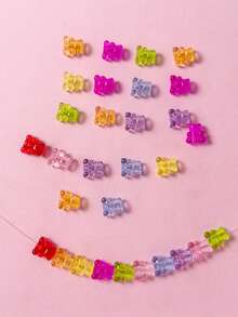 200pcs Cute Bear Large Hole Beads Accessories (Random Color) - Multicolor - View 5
