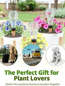 Large Capacity Transparent Diamond Automatic Watering Device, Terracotta Slow Release Anti-Clogging Seepage Watering Tool, Indoor Drip Irrigation Watering System, Potted Plants And Flowers Watering Device - Multicolor - View 2