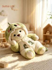 11.02 Inch Cute Dinosaur Shaped Teddy Bear Plush Doll, Soft And Fluffy, With Removable Clothing, Suitable As Women's Birthday Gift And Room Decoration - Multicolor - View 2