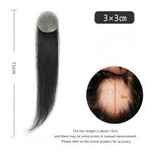 Unisex Front Hairline Bangs & Sideburns Hair Piece, Invisible Bald Spot Cover Hair Patch For Men - Black - View 19