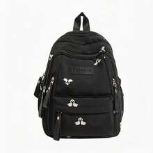 1pc Mini Butterfly Embroidered Backpack, Casual Campus Style Multi-Compartment Multi-Zipper Pocket Daily Bag, Suitable For School Commute And Daily Outings - Multicolor - View 10