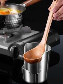 1/2pcs Multi-Functional Kitchen Utensil Storage Rack, Party Serving Spoon Holder, Stainless Steel Vertical Spoon Rack, Stainless Steel Spoon Holder, Spoon Storage Rack, Stainless Steel Spatula Spoon Rest, Kitchen Storage Utensil Rack, Suitable For Kitchen Storage Of Wooden Spoons, Cutting Boards, Pot Lids, Chopsticks, Used For Stove, Cabinet, Oven, Home Countertop Kitchen Decor - Multicolor - View 3