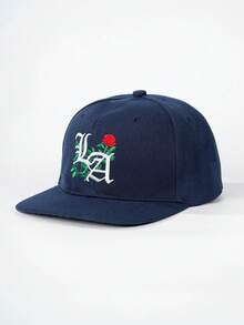 1件刺繡 LA Rose 平帽簷棒球帽，個性化字母刺繡棒球帽，街頭時尚五片帽，戶外防曬休閒帽，春/秋旅行海灘度假 - 棒球帽 - 查看 16