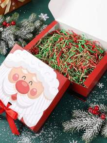 6Pcs Christmas Gift Boxes With Ribbons, Merry Christmas Gift Wrapping Boxes With Santa Claus, Snowman, Deer, Gingerbread Man, Elk, Elf Designs, Suitable For Holiday Decorations, Seasonal Gift Wrapping, Christmas Party Decorations - Multicolor - View 4