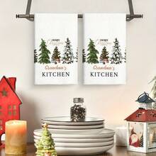 /8/10/12Pcs Hand Towels Christmas Tree Kitchen Towels Christmas Gifts For Mom Women, Bathroom Towel Christmas Decor Kitchen Decorative Dish Towels, Absorbent Cloth Tea Towels Xmas Decorations Tea Towel, Cleaning Supplies - Multicolor - View 2