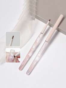 1pc Pink Mist Nail Art Brush With Cap, Large Square Flat Daisy Brush, Versatile Sweeping Brush, Triangle Brush, Nail Art Tool - Multicolor - View 13