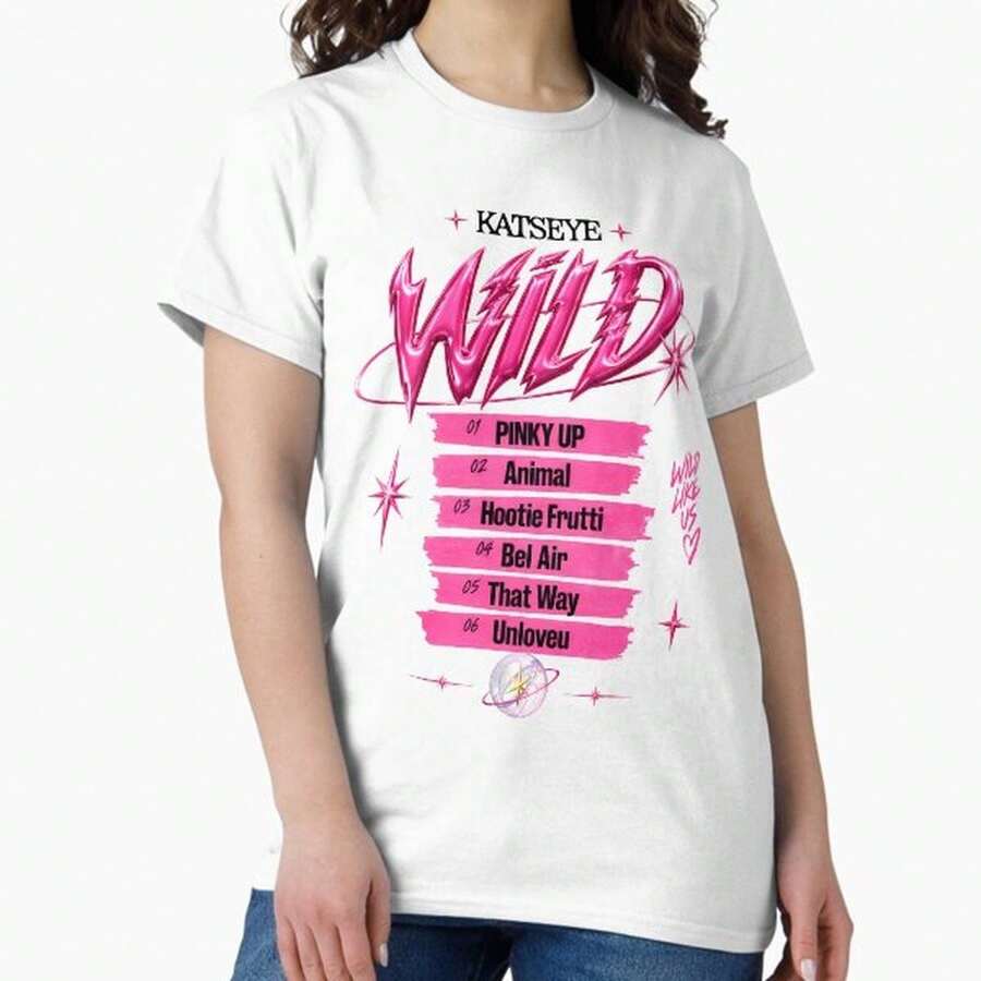 KATSEYE WILD Unisex Short Sleeve Autumn Decorative Women's Autumn Outfit - White - View 1