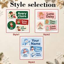 Custom Christmas Name Stickers, Personalized Snowman Gingerbread Gift Labels, Festive Candy Holiday Style, Customized Christmas Gift Stickers, Customizable Name Labels, Gift Wrapping Decor, Holiday Party Favors, Christmas Decorations, Family, Friends - Multicolor - View 3