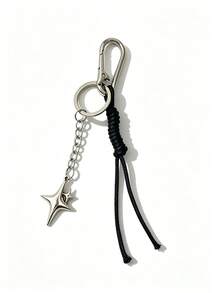 1pc Ins-Style Starburst Star Pendant Vintage Y2K Hot Girl Waist Accessory With Tassel Braided Cord Denim Chain - Multicolor - View 7