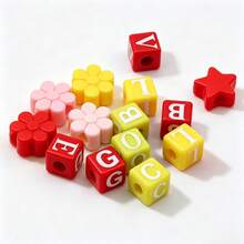 10mm Colorful English Letter Beads DIY Decorative Beads, Square Loose Beads For Necklace/Bracelet Accessories - Multicolor - View 4