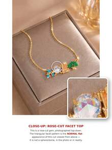 rakol 1pc Cartoon Fairy Tale Style Colorful Zirconia Castle & Tree Fun Women's Necklace - Amusement Park - View 2