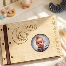 Nordic Style Wooden Memorial Photo Album Growth Picture Frame - 1PC - View 4