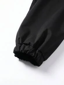 Men's Techwear Hooded Softshell Jacket, Spring/Autumn Multi-Zipper Design Workwear Jacket, Outdoor Waterproof Hiking Coat - Black - View 7