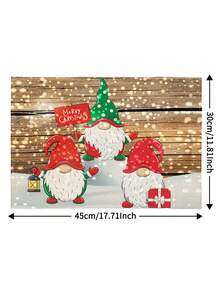 1/2/4/5/6/8pcs Digital Printed Placemats, Christmas Pattern Printed Placemats Table Decor, Suitable For Daily, Holiday, Party, Birthday, Wedding, Dinner, Kitchen, Dining Room And Home Textile Decoration - Multicolor - View 2