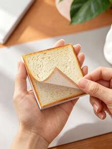 2 Books/100 Sheets Bread Sticky Notes, Toast Food Theme Self-Adhesive Notes, Cute Kawaii Sticky Notes, Removable Sticky Notes, Suitable For Planners, To-Do Lists, School And Office Supplies - one-size - View 3