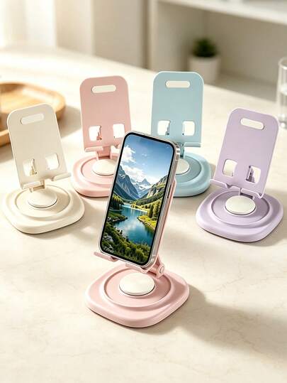 1pc 360° Rotating Adjustable Phone Holder, Tablet Stand, Stable & Non-Slip, Adjustable Angle, Portable Folding Design, Metal Material, Suitable For Office Desk, Office, Outdoor, Camping And Watching Movies, Multi-Functional Phone And Tablet Stand, Home Decor, Home Essentials, Garden Decor, Room Decor, Teacher Gift, Wedding Decor, Holiday Accessories, Bedroom Decor, Dorm Essentials, Storage Room, Travel Essentials, Bachelor Party Supplies, Office Desk Accessories, Gift For Women, Gift For Men