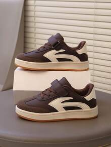 New Children's Sports Shoes Boys Hook And Loop Comfortable Flat Shoes Shoes Training Shoes - Brown - View 2