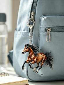 Horse Acrylic Keychain, Flat Car Interior Rearview Mirror Hanging Ornament - Backpack Hanging Decor - Perfect Gift For Horse Lovers, Bag Accessory, 2D Design - Daily Use - Birthday Gift, Acrylic Car Pendant, Multi-Functional Car Key Accessory, Earphone Pendant, Phone Case Pendant, Suitable For Car Keys, Backpacks And Handbags, Perfect Gift For Friends, Teachers, Family, Horse Lovers, Back To School Gift, Teacher's Day Gift - Multicolor - View 7