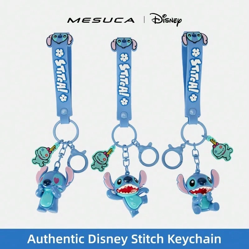 Mesuca Disney Stitch Character Keychain With Wrist Strap, Cute Character Pendant Decoration, Suitable For Backpack, Handbag, Car Keys, Multiple Styles Available, 1pc - View 1