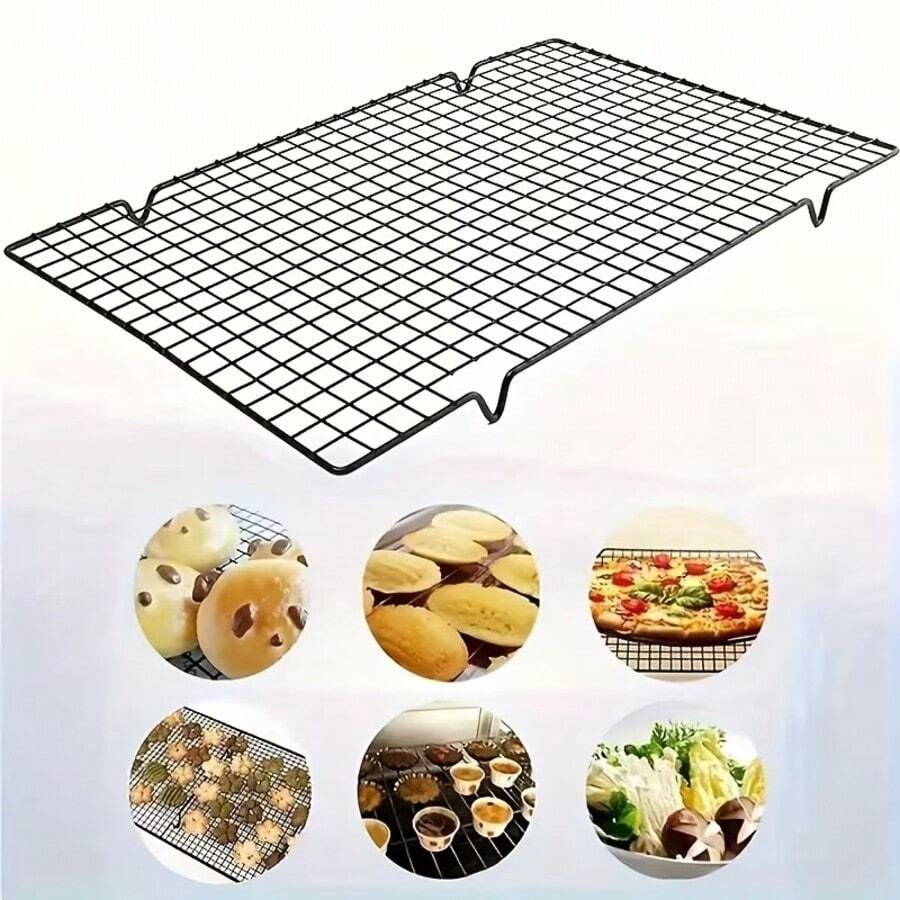 Baking Cake Cooling Rack, Bread Cooling Rack, Black Non-Stick Air Cooling, Drying Mesh, For Baking, Baking Tools, Kitchen Gadgets, Kitchen Accessories, Holiday Gift - Black - View 1