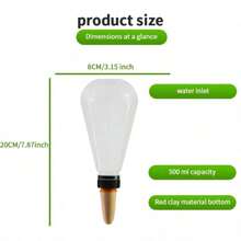 3pcs 16.91oz Large Capacity Transparent Diamond Automatic Watering Device, Clay Slow Release Anti-Clogging Drip Watering Tool, Indoor Drip Irrigation Watering System, Potted Plants Watering Device - Multicolor - View 8