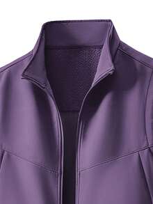 NBCT Women's Solid Color Zipper Casual Versatile Daily Outdoor Vest Jacket - Interstellar Purple - View 4