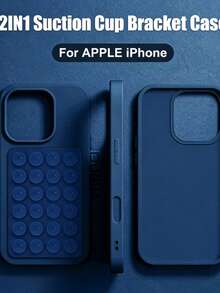 حامل هاتف 2 في 1 مطور بكوب شفط، متوافق مع 16/15/11/12/13/14/17 Pro Max Plus/17 AIR، بطانية خلفي مقاوم للصدمات - أزرق غامق - مشاهدة 6
