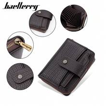Men's Short Wallet Baellerry Business Style Accordion Card Holder Stone Texture Multi-Slot PU Coin Purse - Multicolor - View 6