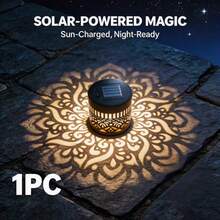 Solar Mandala Pattern Projection LED Wall Light, 1/2pcs Outdoor Solar Decorative Light With Switch And Ni-MH Rechargeable Battery, Waterproof Landscape Light For Yard, Patio, Stairs, Holiday Party Decoration - Outdoor Projector Light - View 9