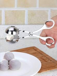 1pc Multifunctional Stainless Steel Meatball Spoon - Household Fish Ball Machine Meatball Squeezer Ice Cream Ball Clip Kitchen Tools Rice Ball Mold - Multicolor - View 3