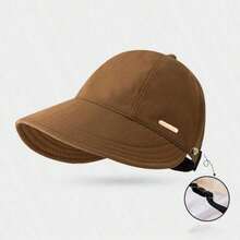 1pc Women's Straw Bucket Hat, Sun Protection Beach Hat For Travel, Fashionable Multi-Functional, Daily Wear, Holiday Gift - Wide Brim - View 4