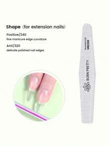 BORN PRETTY 1Pc/4Pcs Double‑Sided Nail File Buffer Set, Washable Sanding Nail Files 100‑320 Grit Manicure Tools For Acrylic Natural Nails - Multicolor - View 9