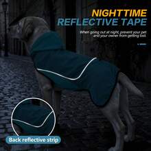 Jaket Berkerudung untuk Anjing Peliharaan, Mantel Tahan Air, Tahan Angin, dan Reflektif, Pakaian Luar Ruangan Hangat untuk Anjing Kecil, Sedang, dan Besar - MultiWarna - View 7