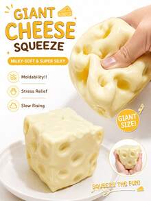 1-2026 New Cheese Shapable Handmade Stress Ball Squeeze Toy TPR Stress Relief Toy Suitable For Anxiety Melojoy Squeeze Sticky Cheese Candy Giant Birthday Gift - Perfect Gift - Multicolor - View 2